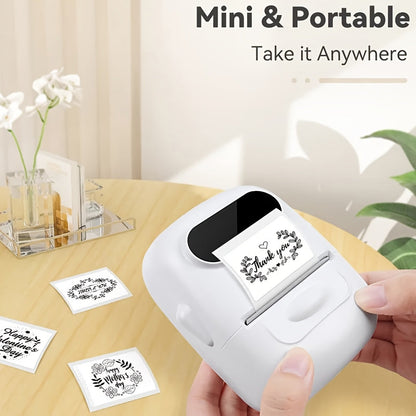 Marklife 2-Inch Portable Wireless Thermal Label Printer – Bluetooth Inkless Sticker Maker for iPhone & Android, Small Business Shipping Labels, Kitchen Office Home, Includes 1 Roll Labels