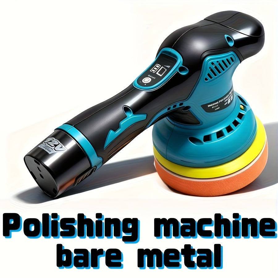 Cordless Car Polisher Buffer 8-Speed 5000 RPM 5-Inch Pad – Dual Power Battery & Plug-In Car Polishing Kit for Scratch Removal Auto Detailing Paint Correction – Red Yellow & Polishing Machine Variants