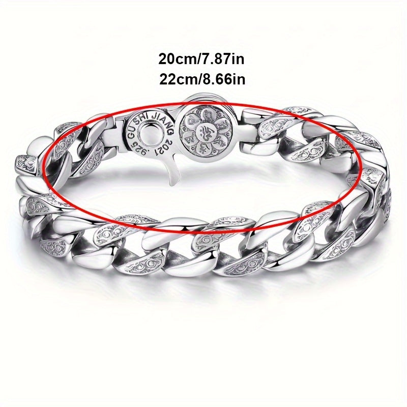 925 Sterling Silver Men's Fashion Bracelet – Classic Chain Design in 3 Sizes 7.10" 7.87" 8.66" Everyday Wear Jewelry Gift for Men Family Friends