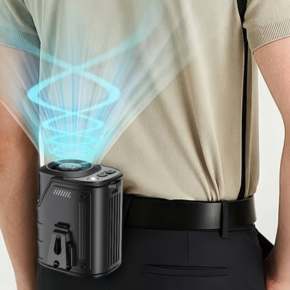 4-in-1 Waist Clip Fan with Flashlight Power Bank & Neck Fan – Rechargeable Portable Outdoor Belt Fan, Long Battery Life, 3 Colors, Single & 2-Pack