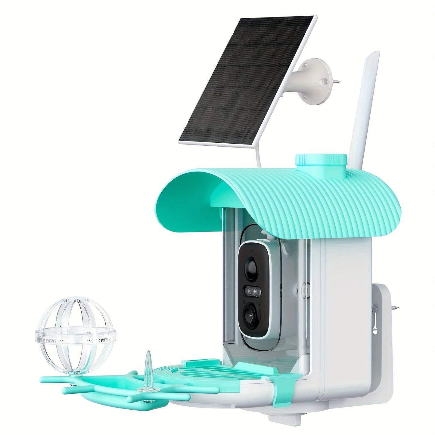 AI Smart Bird Feeder with Camera Solar Powered – 4MP 2K HD, Bird Species Identification, Motion Detection, Squirrel-Proof, IP66 Weatherproof, App Remote Monitoring, Gift for Bird Lovers