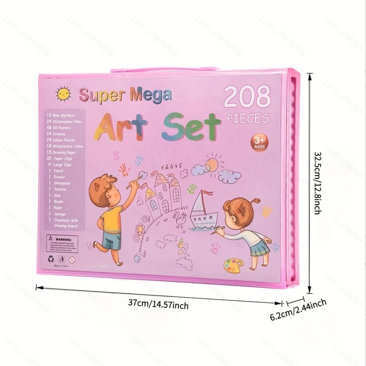 228 Pcs Kids Art Painting Set with Easel, Complete Beginner Drawing Kit for Children Ages 3-12, Includes Sketchbook, Coloring Book, Acrylic Markers, Watercolor Pens, Oil Pastels, Colored Pencils & Eraser