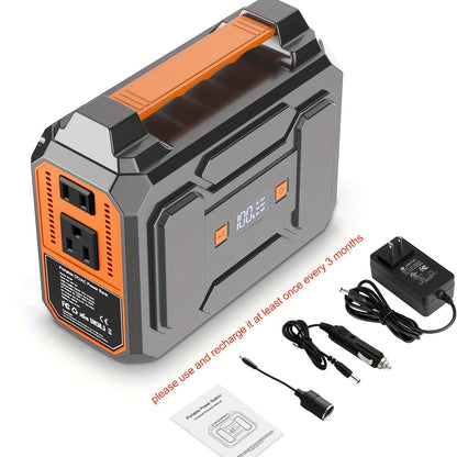 Portable Power Station 100W / 300W Solar Generator – AC Outlet, USB QC3.0, DC Port, LED Flashlight, High Capacity Battery Pack for Camping Hiking Road Trip CPAP Hurricane Emergency