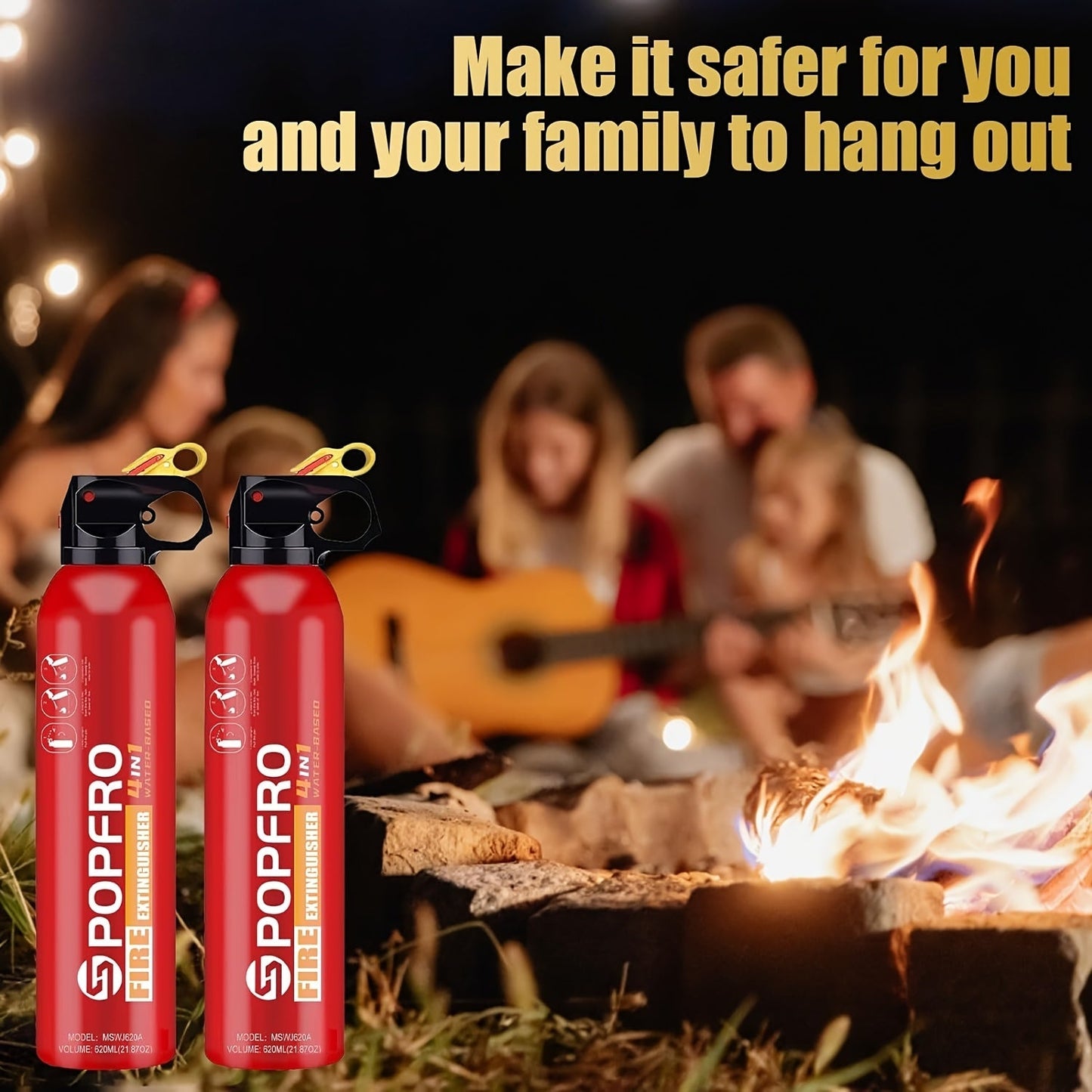 4-in-1 Portable Fire Extinguisher Spray for Home, Kitchen, Garage & Car – Covers Electrical, Textile & Oil Fires, Non-Toxic, Easy to Clean, Wall-Mountable Fire Safety Tool
