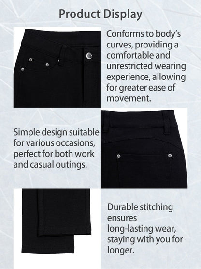 Women's High Waist Stretch Skinny Jeans Metal Button Street Style Slim Fit Denim Pants 10 Colors S-XXL Everyday Wear