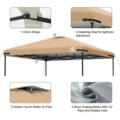 10x10 Pop Up Canopy Replacement Top Cover with Air Vent – Waterproof UV-Resistant Canopy Top for Straight Leg Tents, All-Season Outdoor Sun Shade for Garden, Patio & Camping, 11 Colors (Top Only)