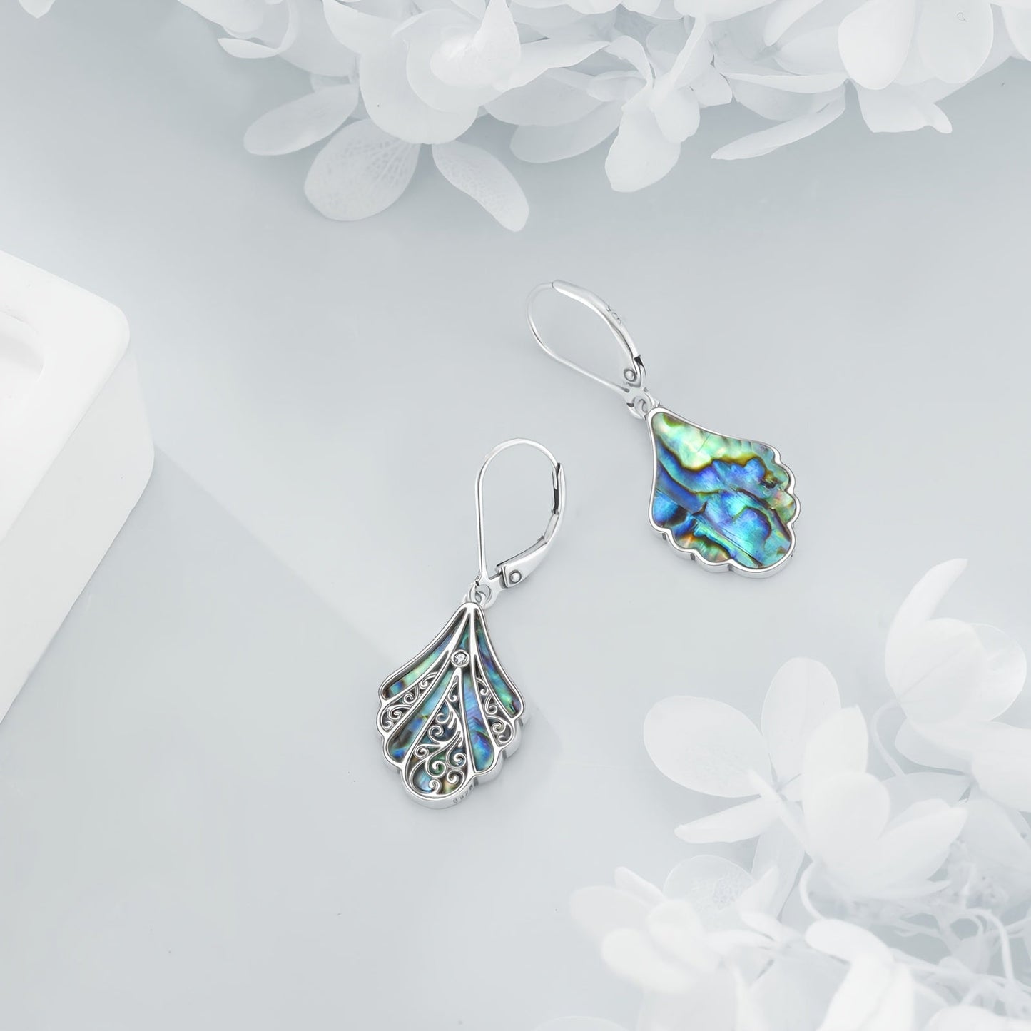 925 Sterling Silver Abalone Shell Dangle Earrings – Hypoallergenic Boho Drop Earrings for Women, Openwork Vintage Design, Iridescent Shell Inlay, Gift for Mother's Day & Valentine's Day