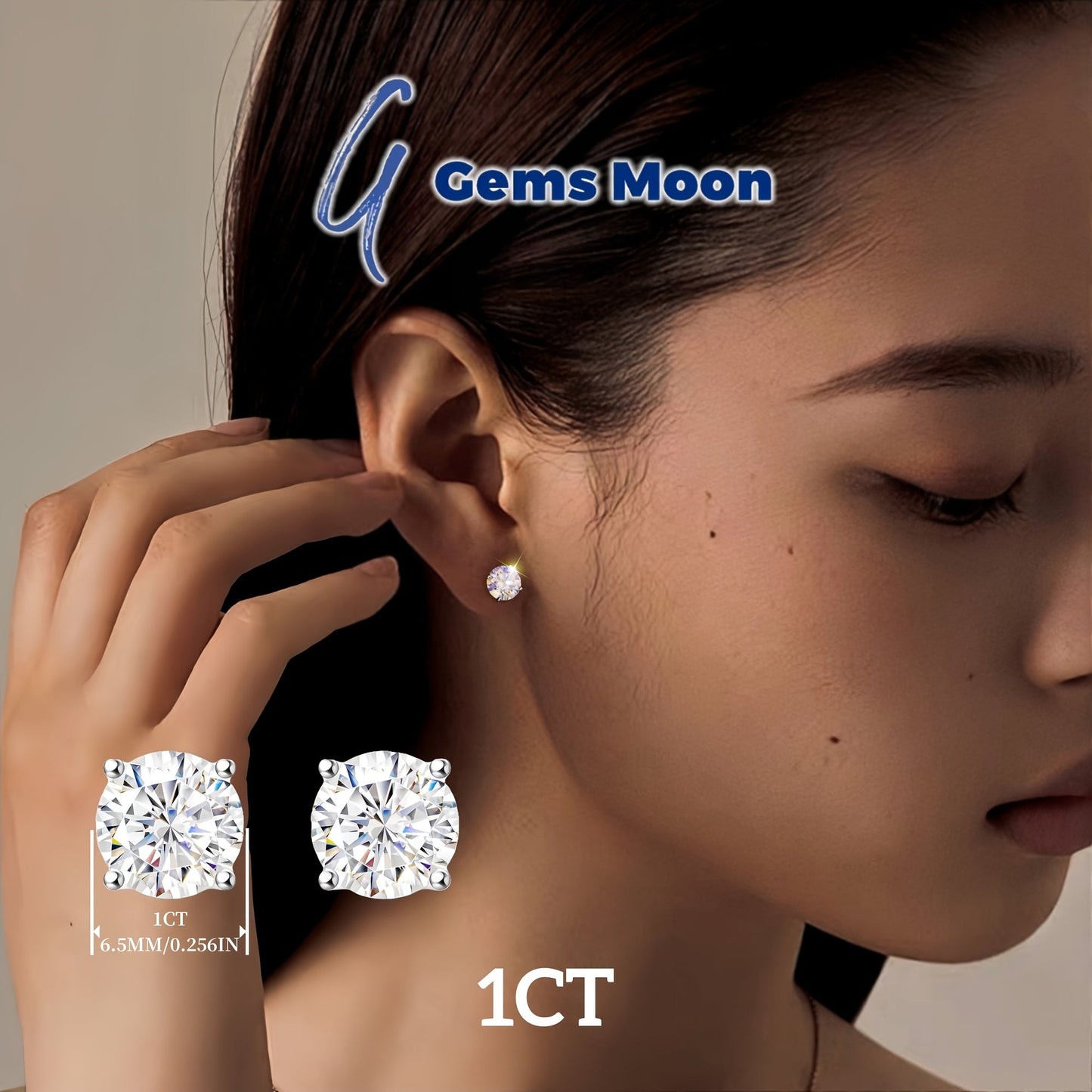 Moissanite Stud Earrings D Color VVS1 S925 Sterling Silver – Hand-Set, GRA Certified, 1CT-6CT, Velvet Pouch & Polishing Cloth Included, Jewelry Gift for Valentine’s Day, Birthday, Mother’s Day, Wedding