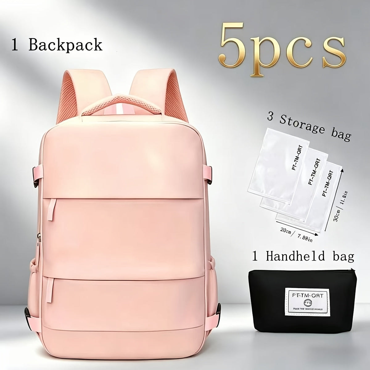 Large Capacity Travel Backpack with Shoe Compartment – 180° Opening Multi-Pocket Unisex Bag for School, Business Trips & Short Travel, Stylish Solid Color, Men & Women