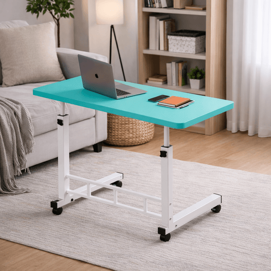 Height Adjustable Mobile Laptop Table with Wheels Rolling Bedside Computer Desk for Bed and Sofa Side Table for Bedroom Dorm Room Small Spaces Available in 8 Colors