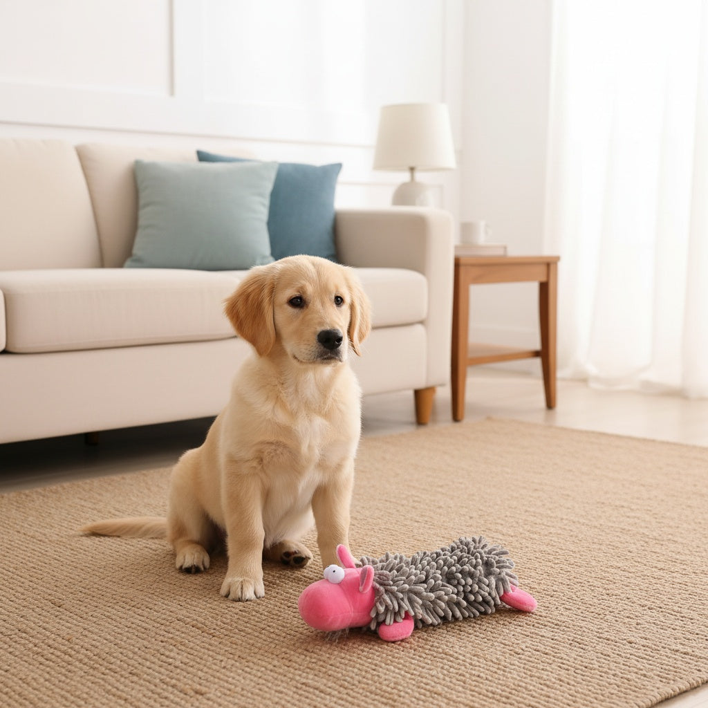 6pcs Squeaky Plush Dog Toys with Crinkle Sound – Interactive Soft Chew-Resistant Toys for Small & Medium Dogs, Puppy Training, Solo Play & Pet Bonding