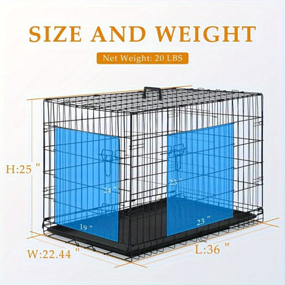 Foldable Metal Wire Dog Crate for Small Dogs & Rabbits – Adjustable Divider Panel, Leak-Proof Plastic Pan, Indoor Outdoor Pet Kennel for Chihuahuas Toy Breeds Small Animals, Multiple Sizes