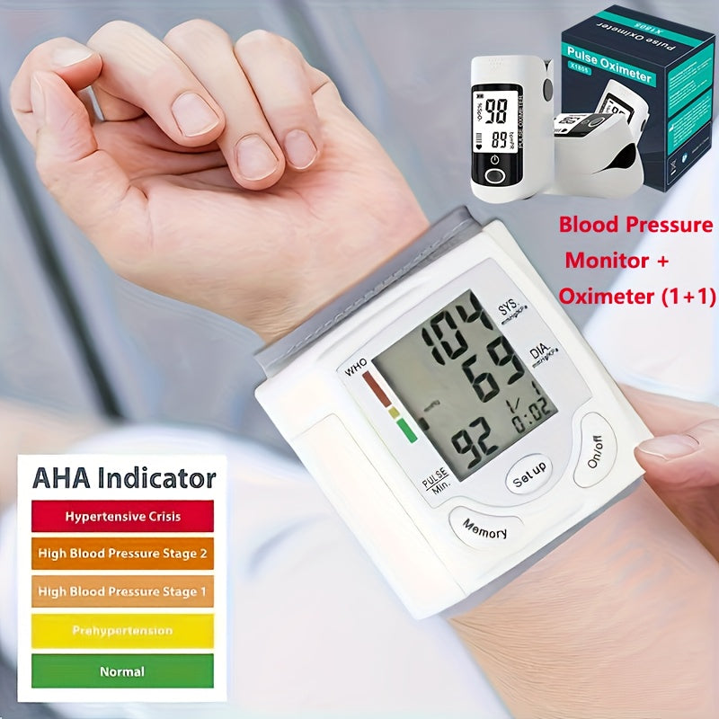 Wrist Blood Pressure Monitor Automatic Digital BP Cuff – Large LCD Display Pulse Rate Irregular Heartbeat Detection Portable Home Use for Seniors Adults