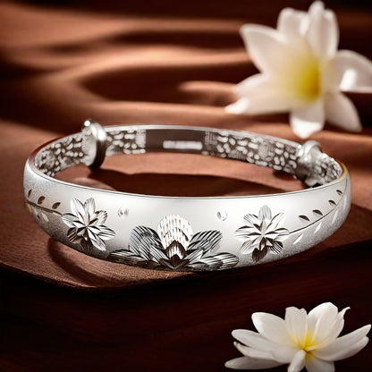 925 Sterling Silver Adjustable Push-Pull Bracelet for Women – Elegant Sliding Clasp Bangle in Silver & Gold, Perfect Gift for Mom, Mother's Day, Birthday & Anniversary