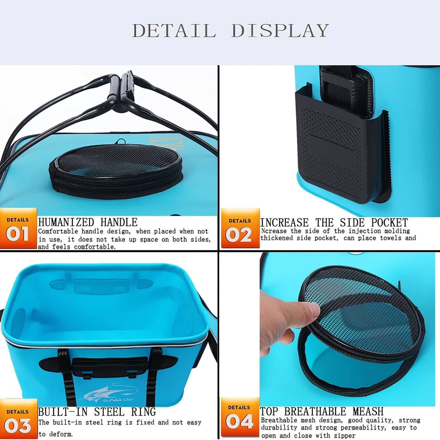 Collapsible Fish Bucket – Portable EVA Live Fish Holder & Bait Bucket for Fishing, Foldable Fish Safety Container for Outdoor Camping, Freshwater & Saltwater Fishing