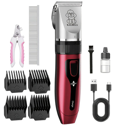 Rechargeable Cordless Pet Grooming Clippers with LED Display - Professional Wireless Dog Hair Trimmer, Detachable Blades, 4 Comb Guides, Low Noise 36V USB Charging, for Dogs Cats Small Animals