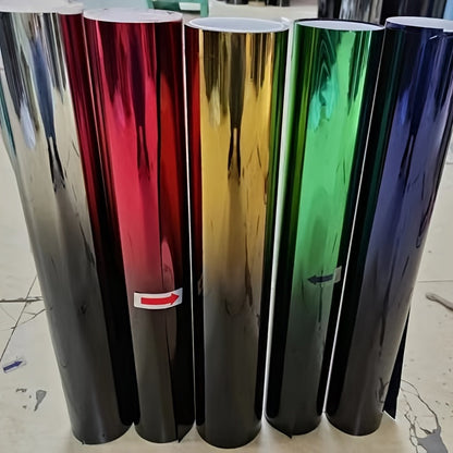 Dual Color Gradient Car Window Tint Film 19.6x118.1" – Solar UV Blocking, Heat Rejection & Glare Reduction, Peel & Stick Automotive Privacy Window Film