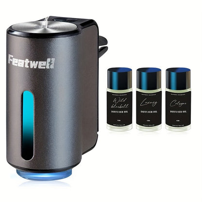 Car Essential Oil Aromatherapy Diffuser & Humidifier – 3 Adjustable Settings, USB Powered Air Freshener for Vehicles, Eliminates Odors & Enhances Cabin Air, Red / Black / Grey