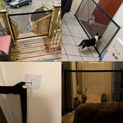 Portable Folding Pet Gate Dog Safety Barrier Fence – Foldable Mesh Isolation Net for Indoor Doorways, Stairs & Rooms, Available in Small & Large Sizes