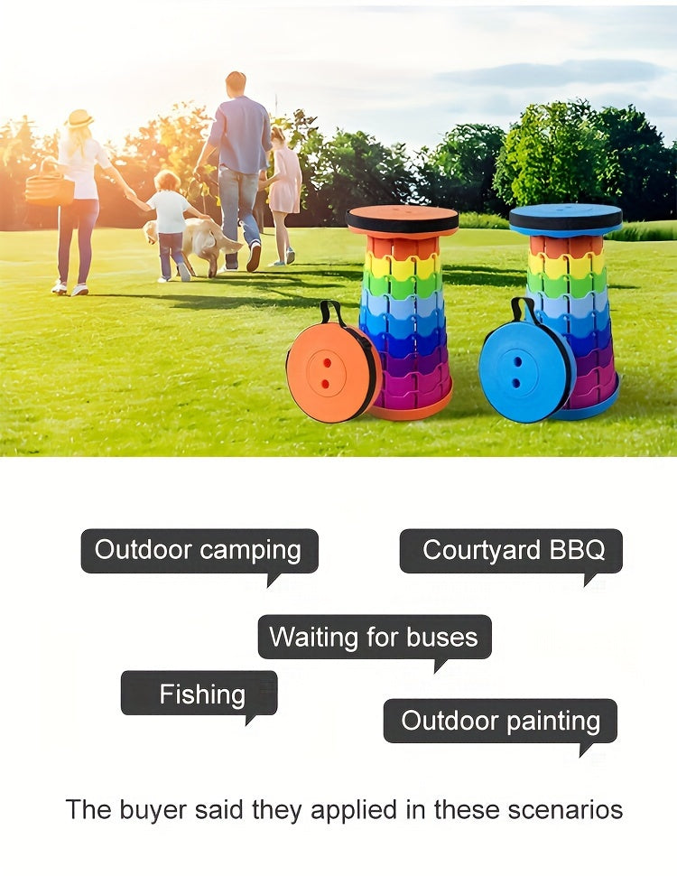 Collapsible Folding Stool 2-Pack Portable Lightweight 400LB Capacity - Retractable Camping Fishing Hiking Kitchen BBQ Indoor Outdoor Seat
