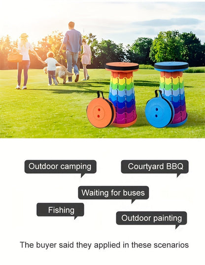 Collapsible Folding Stool 2-Pack Portable Lightweight 400LB Capacity - Retractable Camping Fishing Hiking Kitchen BBQ Indoor Outdoor Seat