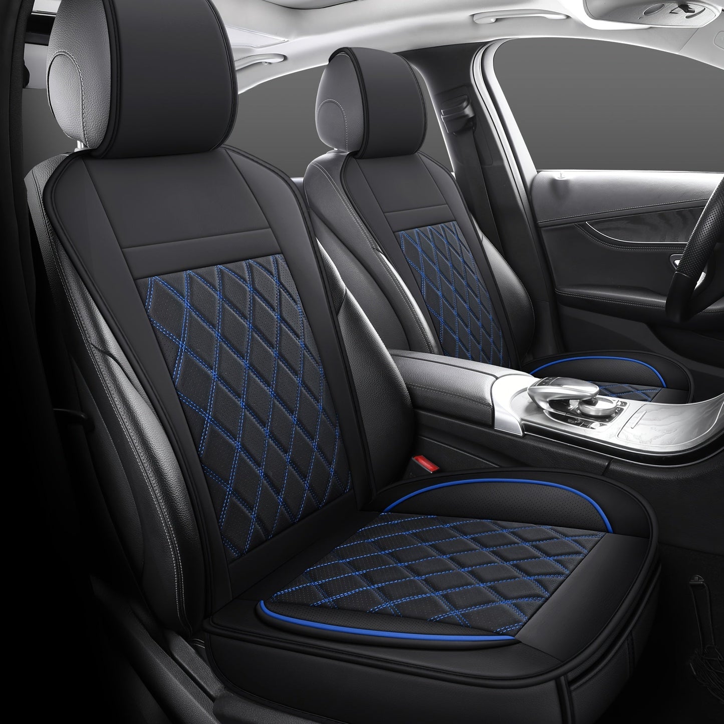 Universal Front Car Seat Covers 2-Pack Full Surround High-Back Bucket Seat Protector Anti-Slip Easy Install for Cars SUVs Trucks - Multiple Colors & Styles