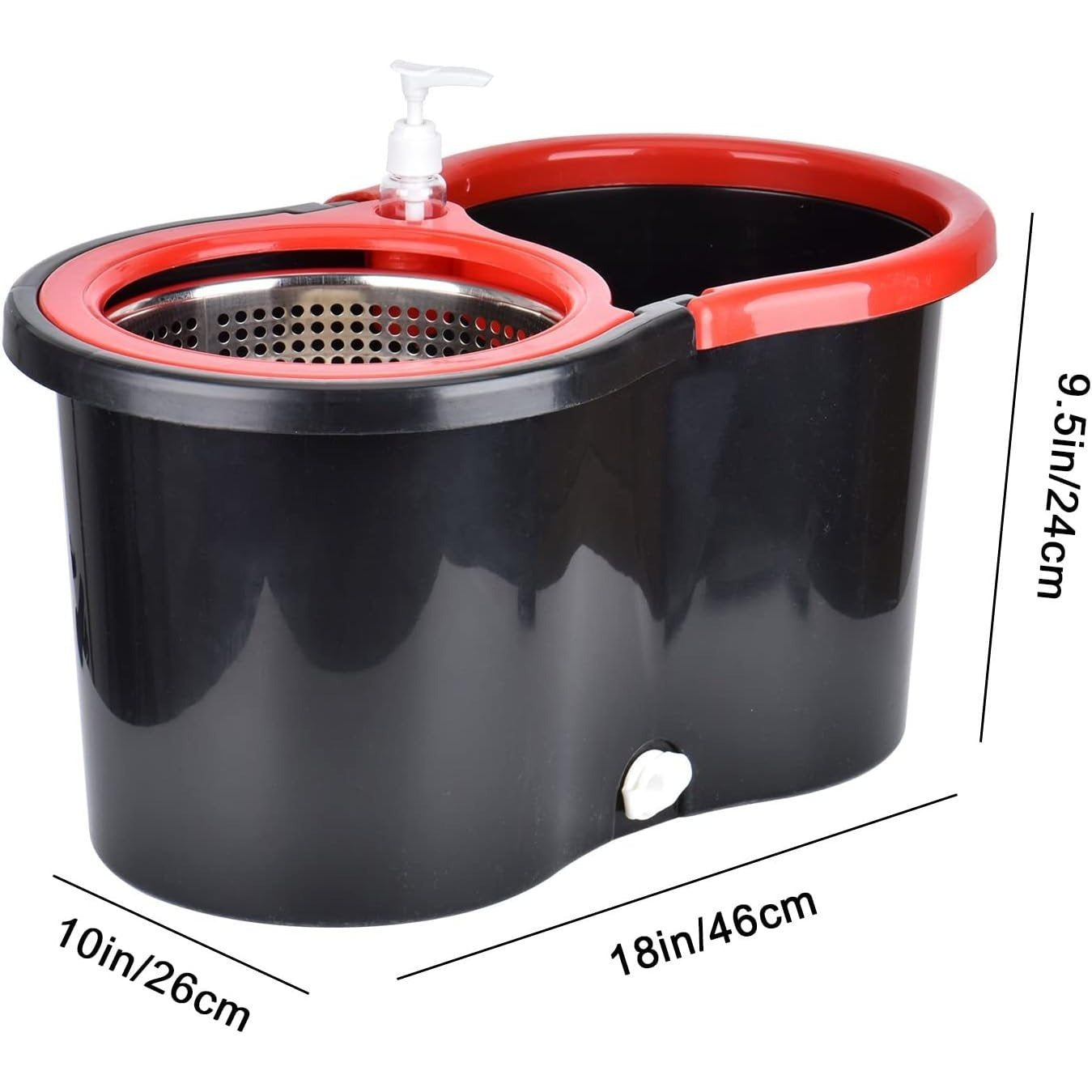 360° Spin Mop and Bucket Set with Wringer – Microfiber Mop Refills, Stainless Steel Extended Handle, Separate Compartment, Floor Cleaning System