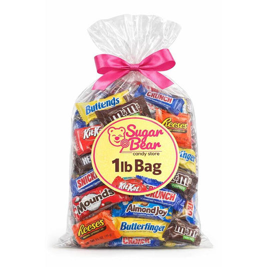 Bulk Assorted Chocolate Candy Mix Fun Size Individually Wrapped - Milk Chocolate Caramel Peanut Butter Variety Party Bag 1 lb 3 lb 6 lb