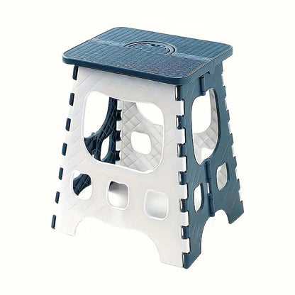 Portable Camping Stool – Lightweight PP Polypropylene Oval Seat for Indoor Outdoor Use, Hiking Fishing Picnic Beach, Foldable Compact Design, Dark Blue, Great Gift Idea