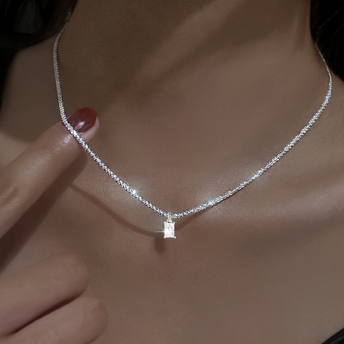 1CT Moissanite Radiance Pendant Necklace in 925 Sterling Silver – Brilliant Diamond Alternative, Elegant Luxury Jewelry for Women, Perfect Wedding, Promise, Eternity & Mother's Day Gift
