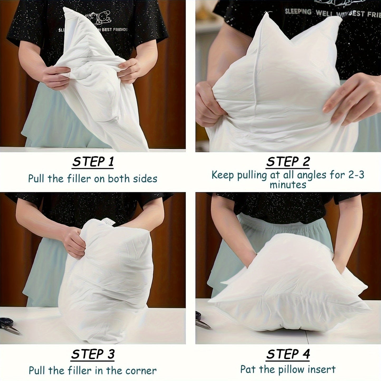 Square Pillow Inserts – Hypoallergenic New Fiber Fill, White Cushion Inserts for Sofa, Bed & Patio, 14–20 Inch, 1/2/4 Pack, Ideal for Bedroom, Living Room, Office & Outdoor Decor