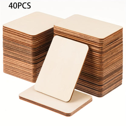 Unfinished Wood Blanks 3x2 Inch Wooden Boards for Crafts Laser Engraving Wood Burning Painting Art Decorations Party Gifts 20 40 80 Pieces