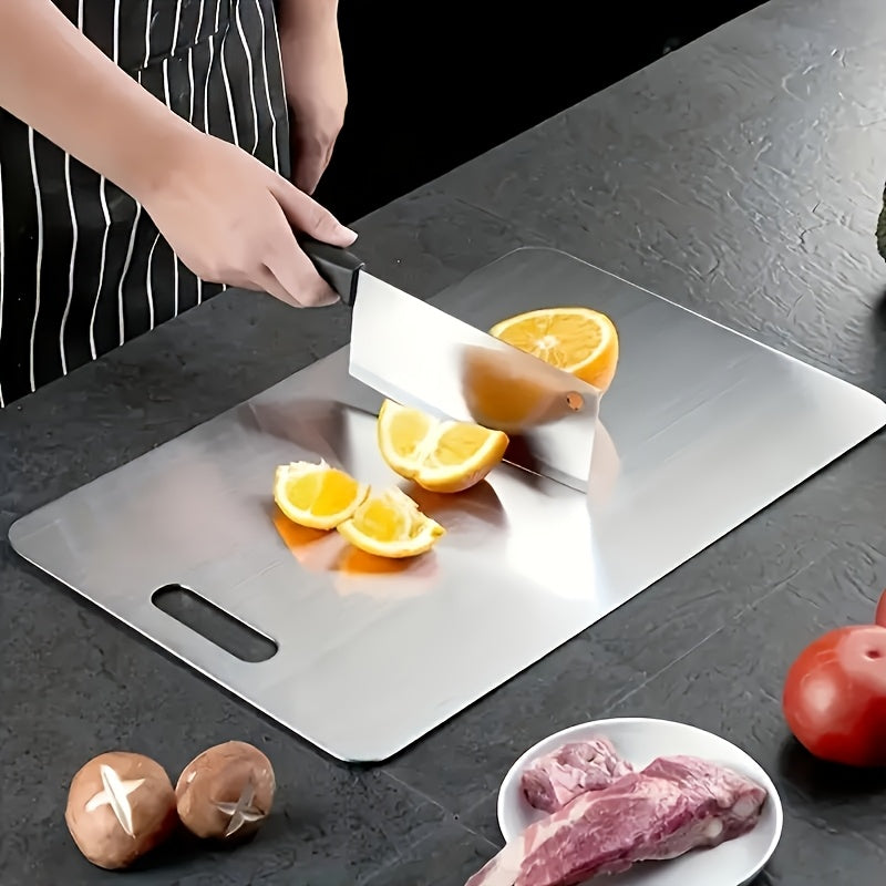 Stainless Steel Cutting Board Set of 3 Premium BPA-Free Rust-Resistant Easy to Clean Space-Saving Kitchen Chopping Boards for Meat Vegetables Fruit Food Prep