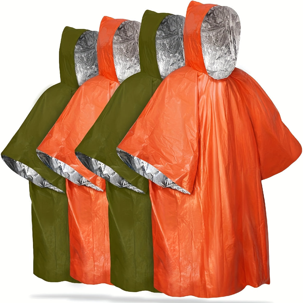 Emergency Rain Poncho Reusable 4-Pack & 14-Pack – Retains 90% Body Heat, Waterproof Weather Resistant Raincoat for Men Women Adults, Camping Hiking Survival Kit Emergency Supplies