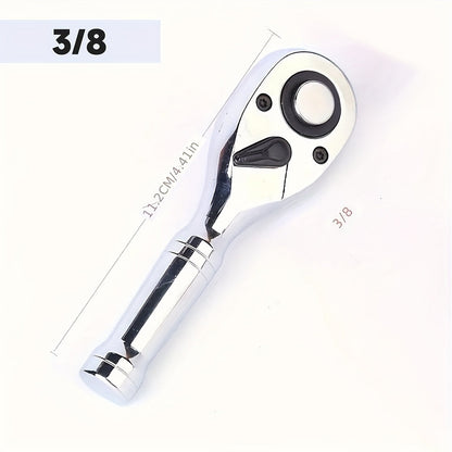 72-Tooth Quick Ratchet Wrench Set Compact Dual-Direction Short Handle Socket Wrench for Auto Repair – 3 Drive Sizes 1/4" 3/8" 1/2" – Fast Release Ratchet Handle Tool for Car Truck Mechanic