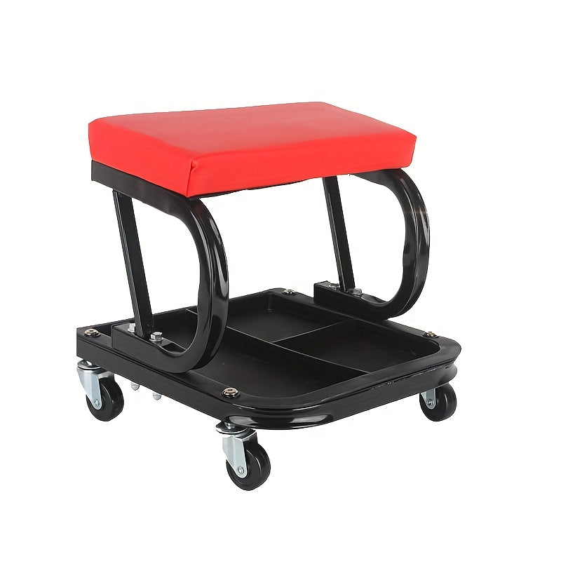 Mechanic Creeper Seat & Auto Repair Bench 3-in-1 – Foldable Z-Shaped Garage Stool with 500 Lb Capacity, 6 Wheel Rollers, Adjustable Lying, Sitting & Leaning Positions for Car Repair & Workshop