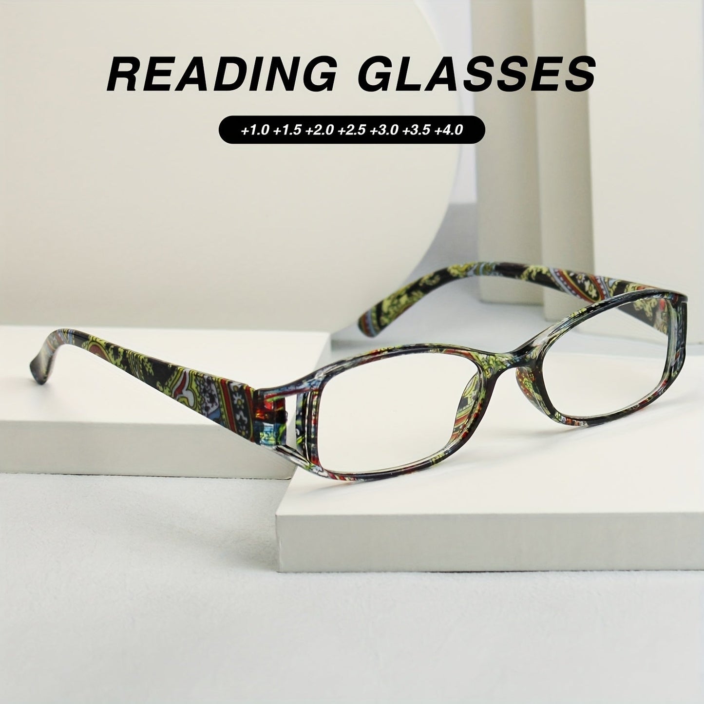 9-Pack Floral Square Frame Fashion Reading Glasses – Unisex Hollow Design, Wide Temple, Classic Color Mix, Strengths +1.0 to +4.0, Bulk Multi-Pack Readers for Women & Men