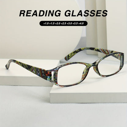 9-Pack Floral Square Frame Fashion Reading Glasses – Unisex Hollow Design, Wide Temple, Classic Color Mix, Strengths +1.0 to +4.0, Bulk Multi-Pack Readers for Women & Men