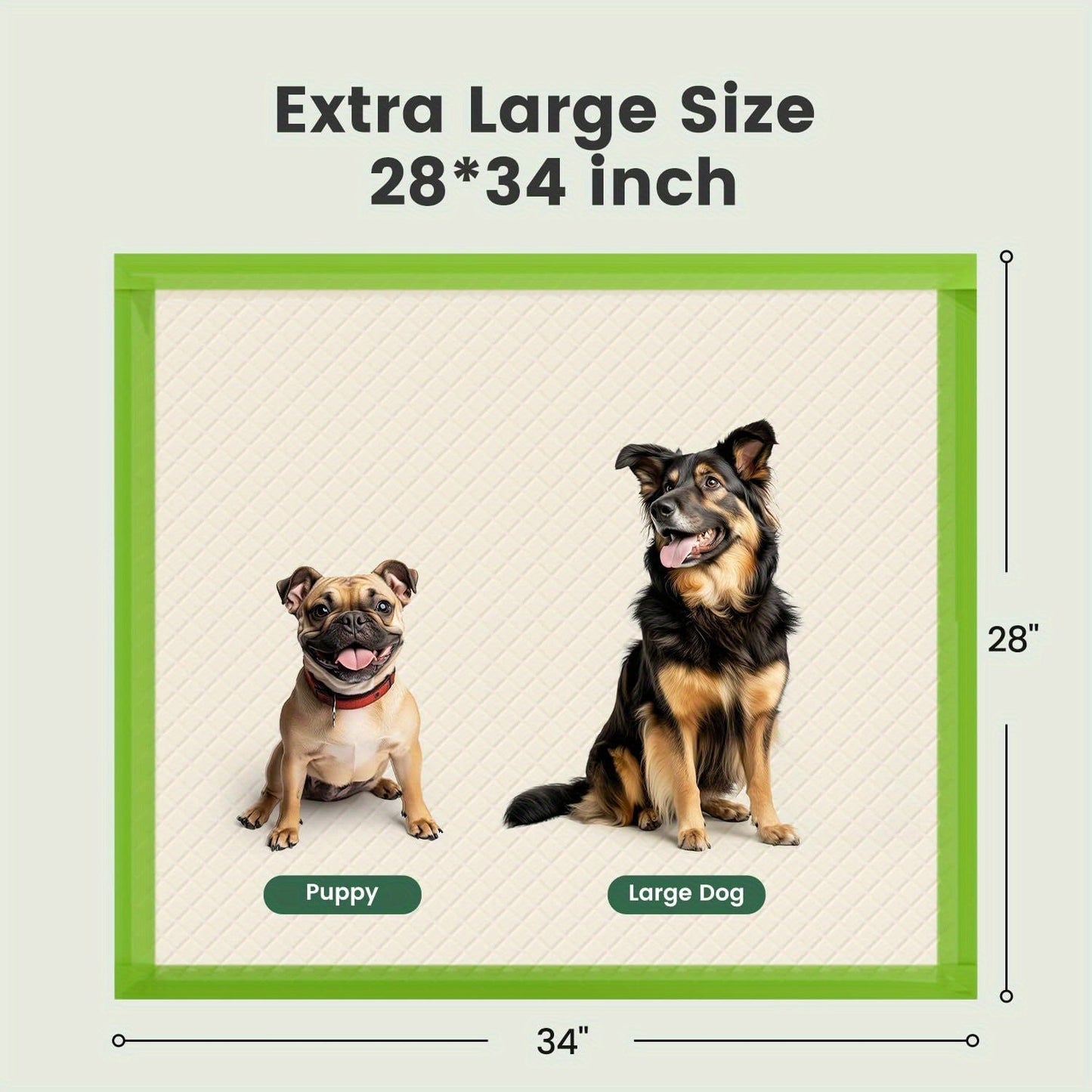 Jumbo Dog Pee Pads for Large Breeds 50 or 100 Pack – 6-Layer Super Absorbent Heavy-Duty Leakproof Puppy Training Pads, Quick-Dry Odor Control, Housebreaking Pads for Senior Dogs & Potty Training