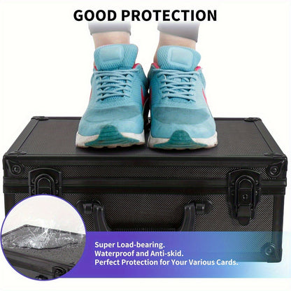 Trading Card Storage Box with Lock Holds 600 Plus 3x4 35PT Rigid Top Loaders Sports Card Organizer Case for Pokemon MTG Yu-Gi-Oh Baseball Football Standard and Mini Size Options