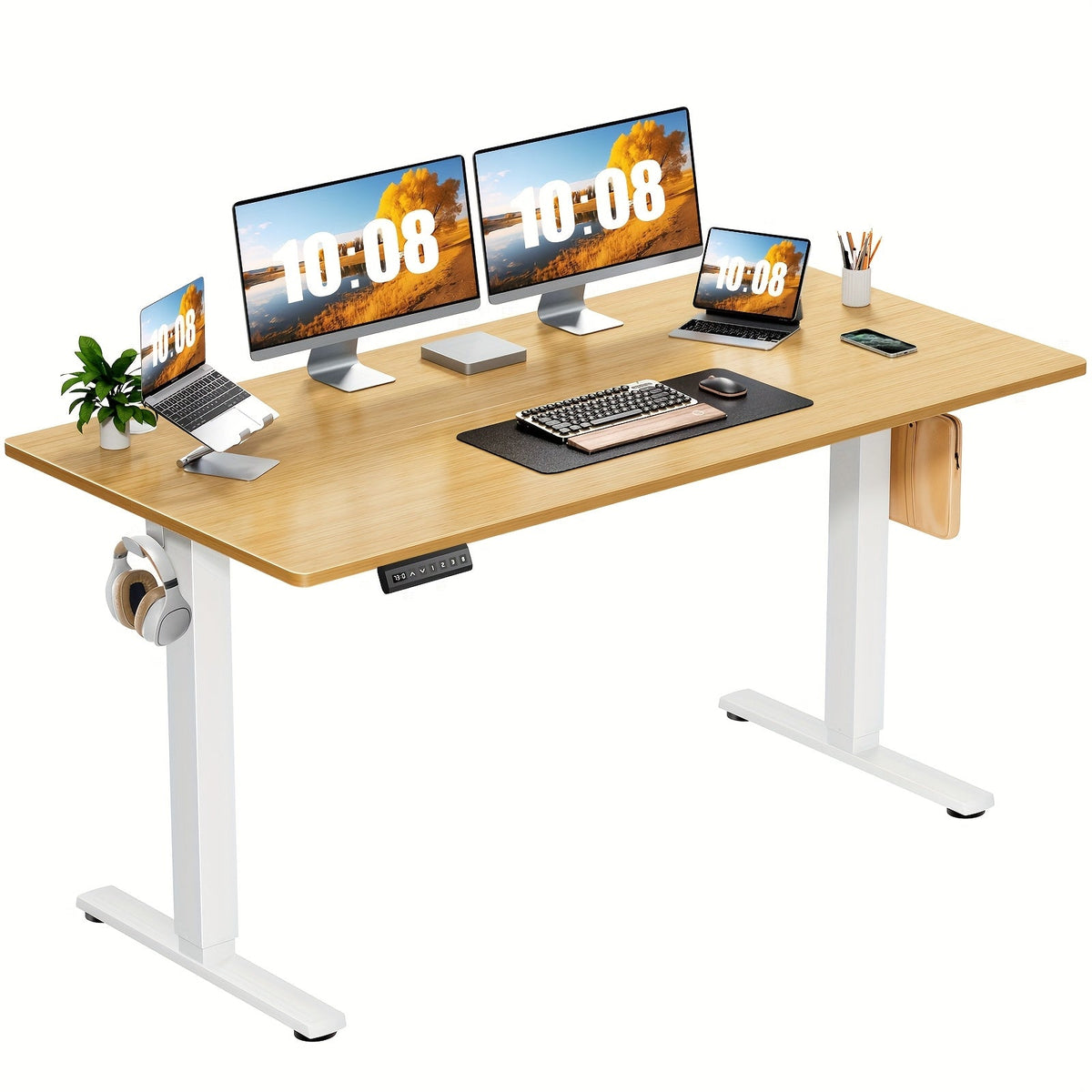 Electric Standing Desk Adjustable Height 40 48 55 63 Inch – Sit Stand Up Desk with Memory Controller & Anti-Collision, Ergonomic Home Office Gaming Workstation, Multiple Colors & Sizes