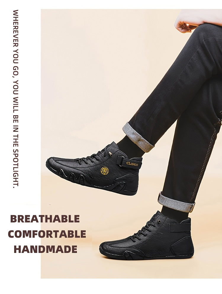 Men's High-Top Sneakers Breathable Lace-Up Casual Shoes Soft Rubber Sole Non-Slip Outdoor Walking Shoes for Men US 7-12 Multiple Colors