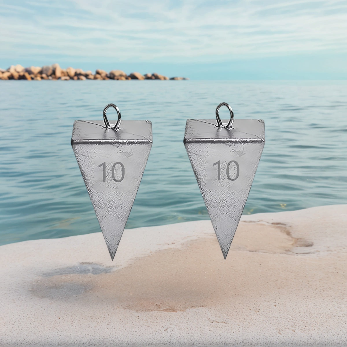Pyramid Fishing Sinkers – Saltwater & Freshwater Surf Fishing Weights, Strong Hold in Current, Sizes 1oz to 10oz, Multi-Pack Tackle for Pompano, Bass, Drum & More