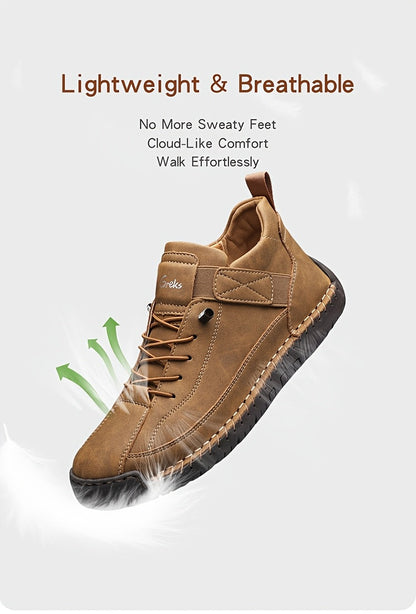 Men's Slip-On Ankle Boots Lightweight Mid-Top Loafers Cushioned Sole Non-Slip for Walking Driving Casual Office Semi-Formal Spring Fall EU 34.5-48