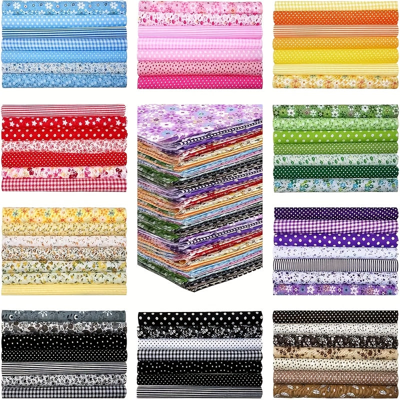 70pcs Precut Quilting Fabric Squares 10x10 Inch - Patchwork Fabric Bundle with Floral, Seasonal & Multicolor Patterns, Soft Washable Cotton Blend for Quilts, Crafts, Sewing, Holiday Decor & DIY Projects