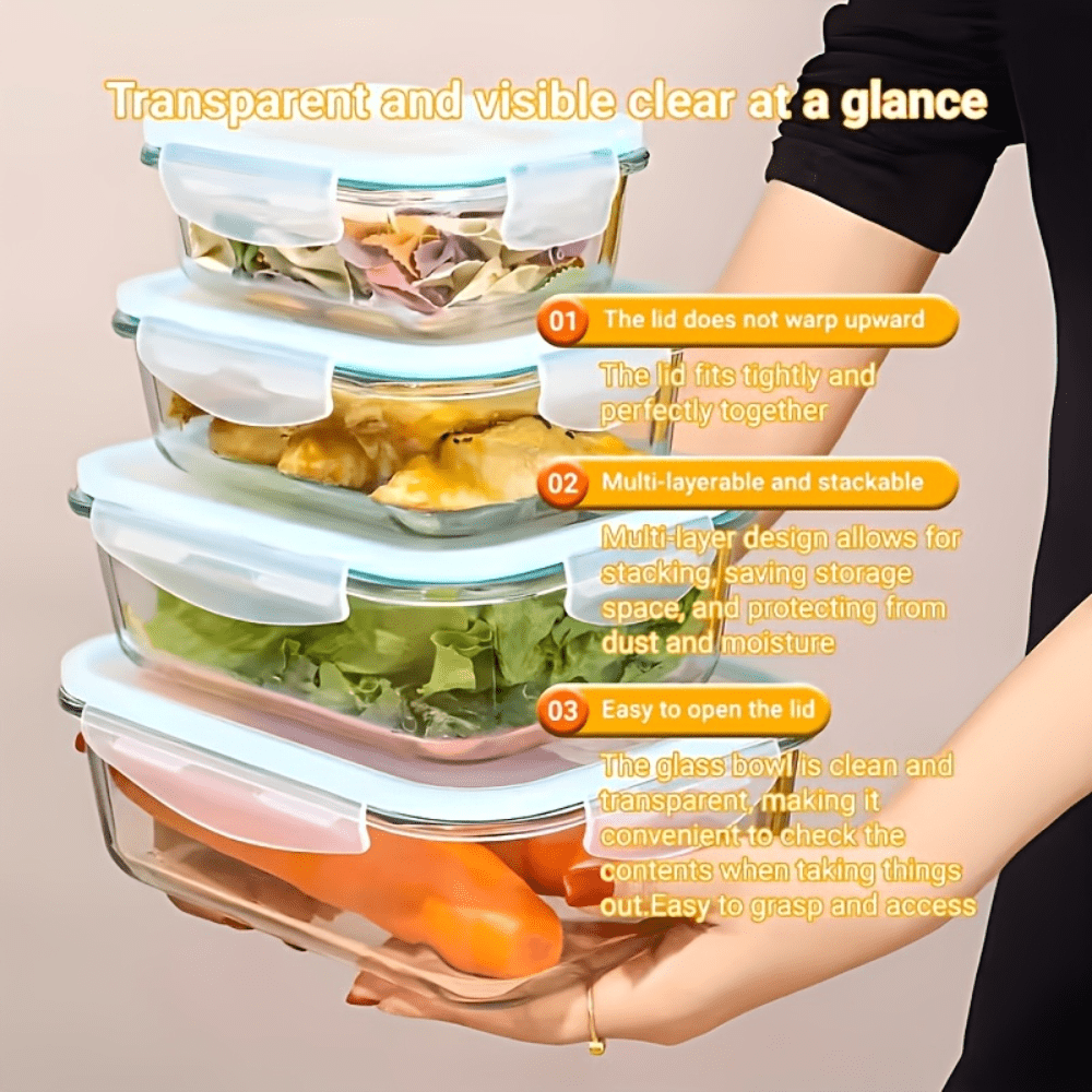 Glass Food Storage Containers Set with Lids – 24 or 16 Piece Airtight Meal Prep Containers, Microwave Oven Freezer Safe, BPA-Free, Perfect for Salads Fruits Vegetables Lunch Box Picnic