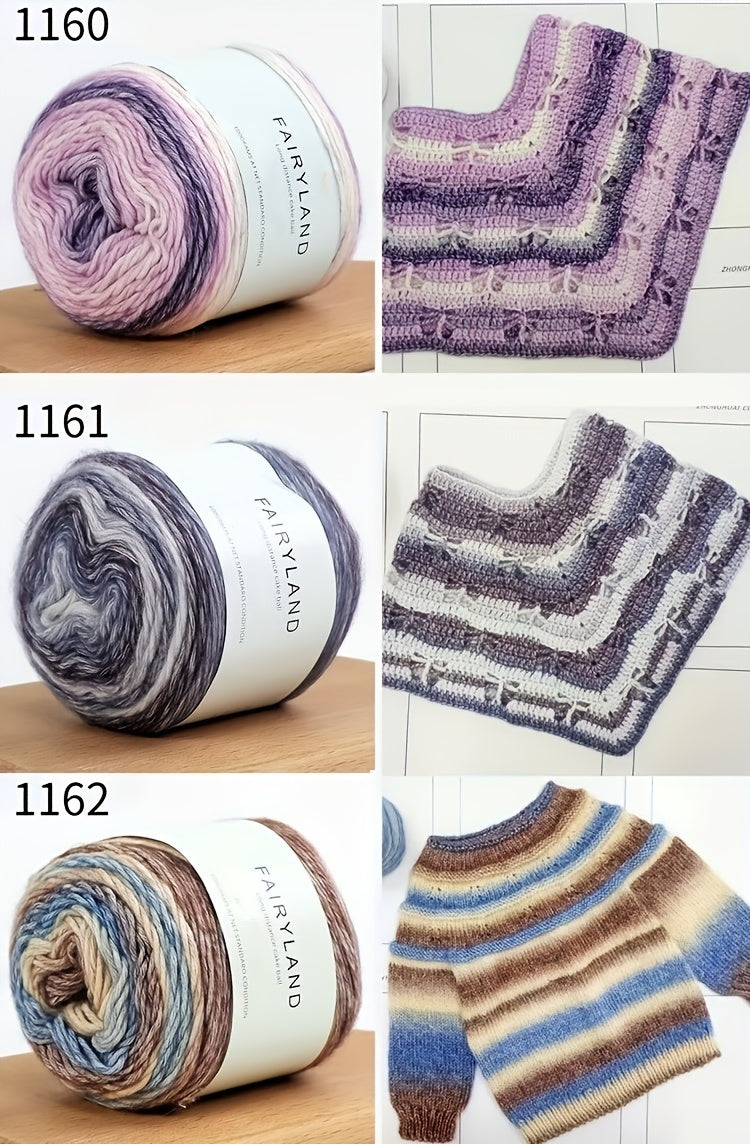 Colorful Yarn Thread & Weaving Accessories Kit 2/4pcs Cotton Acrylic Wool Blend with C-Type Buckle Weaving Needle Bow Twist Needle DIY Knitting Crochet Sweater Scarf Beginner Craft Set