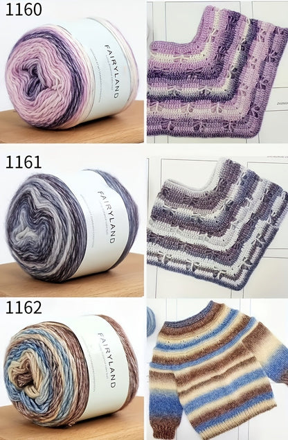 Colorful Yarn Thread & Weaving Accessories Kit 2/4pcs Cotton Acrylic Wool Blend with C-Type Buckle Weaving Needle Bow Twist Needle DIY Knitting Crochet Sweater Scarf Beginner Craft Set