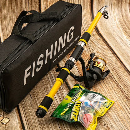 Surf & Boat Fishing Combo Kit – 6ft/7ft Hi-Visibility Rod, Pre-Spooled Spinning Reel & 12 T-Tail Soft Lures | Lockable Sections, Beginner to Pro Travel Fishing Set