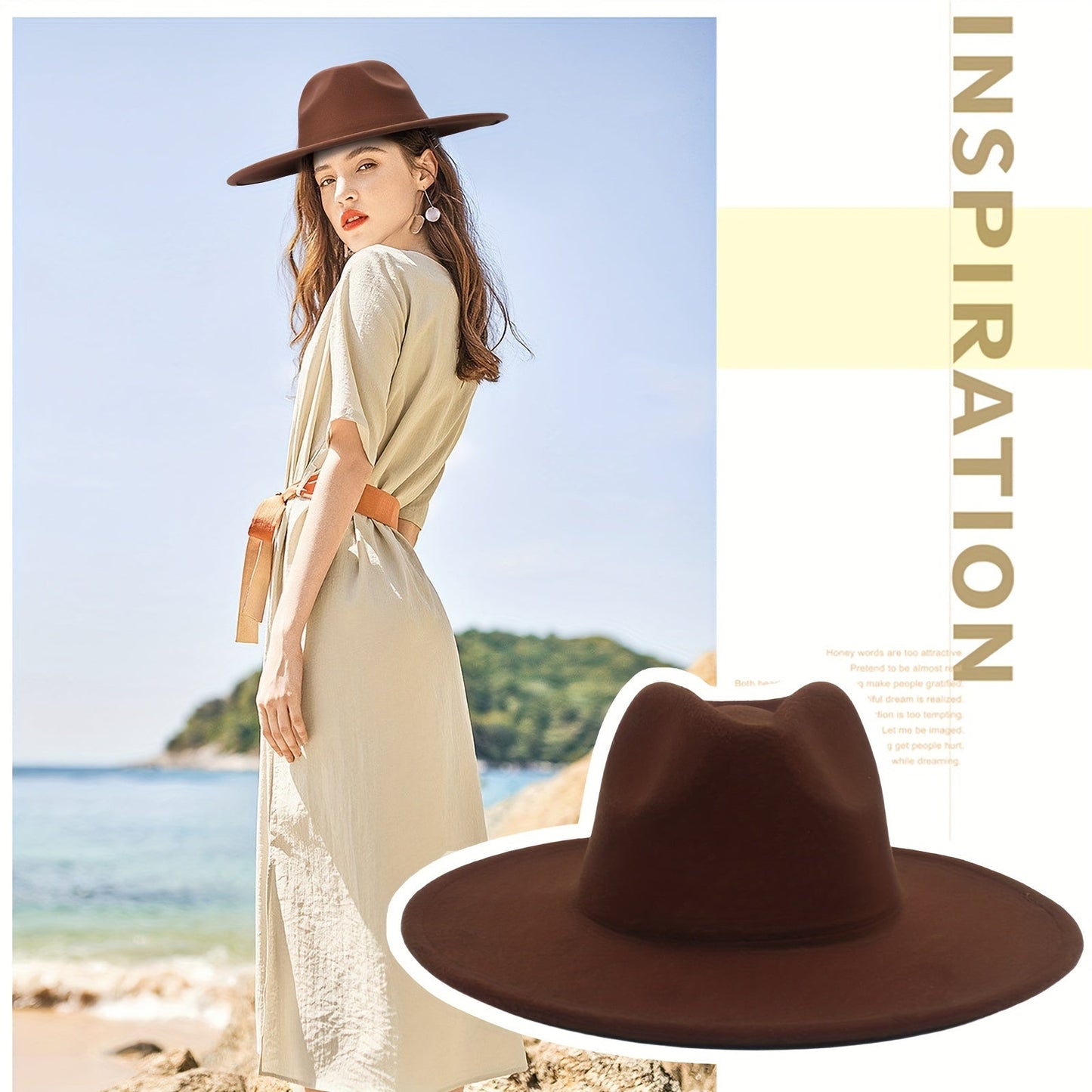Wide Brim Cowboy Hat for Men & Women – Western Felt Fedora Cowgirl Cap, Classic Jazz Panama Trilby Style, Sun Hat for Outdoor Festivals, Travel & Everyday Casual Wear